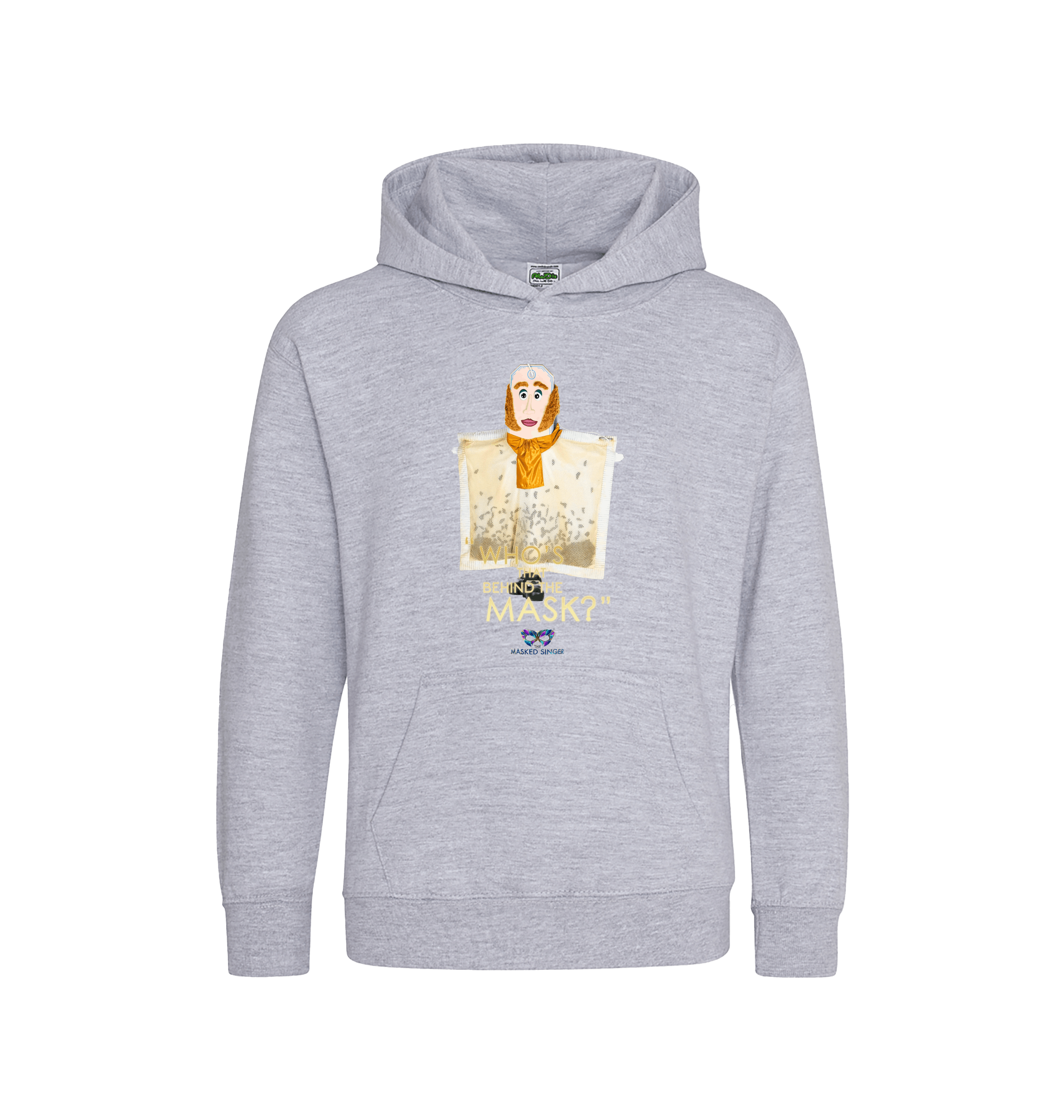 Heather Grey Printed Kids Hoodie Front